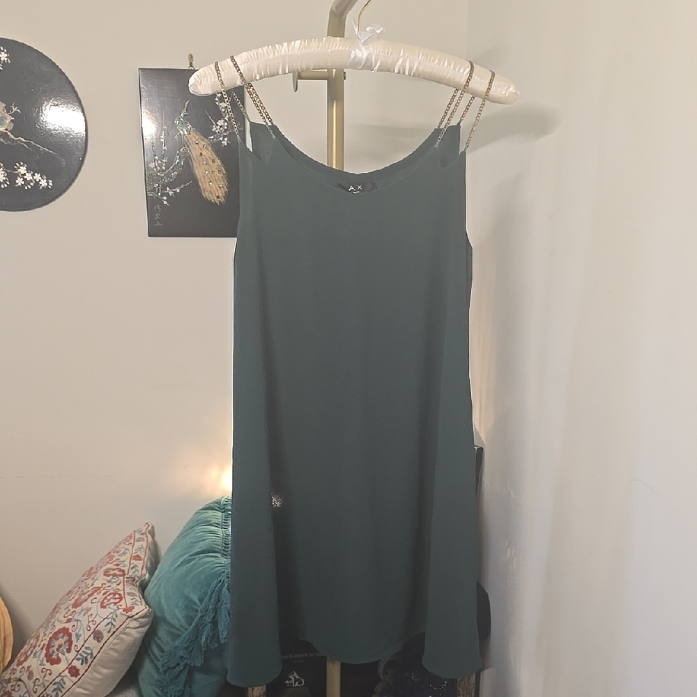AX Paris Elegant Green Chain Embellished Dress